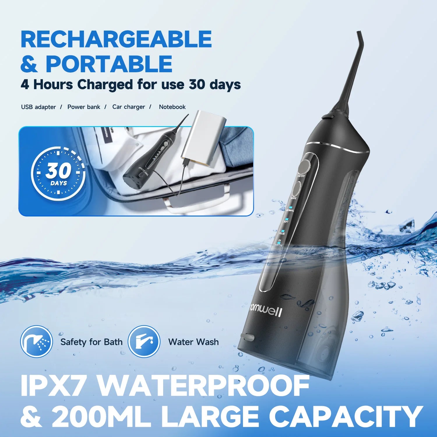 Dental Floss Portable Cordless F18 Oral Irrigator